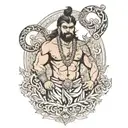 parshuram with parshu tattoo design idea