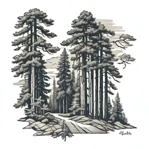 california redwoods tattoo design idea