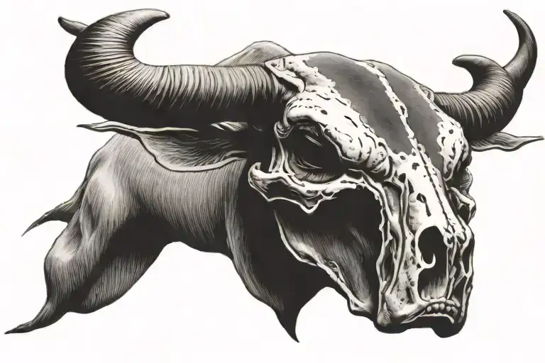 similar to a bull skull but not a bull skull tattoo design idea