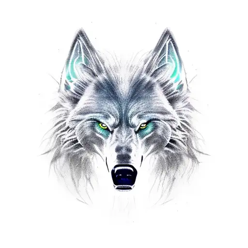 fenrir head tattoo design idea