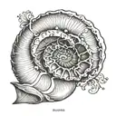  seashell representing the life spiral and cycle. I want to see simple beauty and femininity like the birth of Venus  tattoo design idea