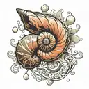I like seashells. I think it's representing the life spiral and cycle. Its hard-to-break shell makes it extraordinary at tattoo design idea