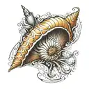 I like seashells. I think it's representing the life spiral and cycle. Its hard-to-break shell makes it extraordinary at tattoo design idea