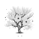 Cherry blossom tree with scars tattoo design idea