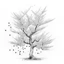 Cherry blossom tree with scars tattoo design idea
