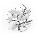 Cherry blossom tree with scars tattoo design idea