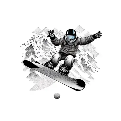videogame snowboarding tattoo design idea