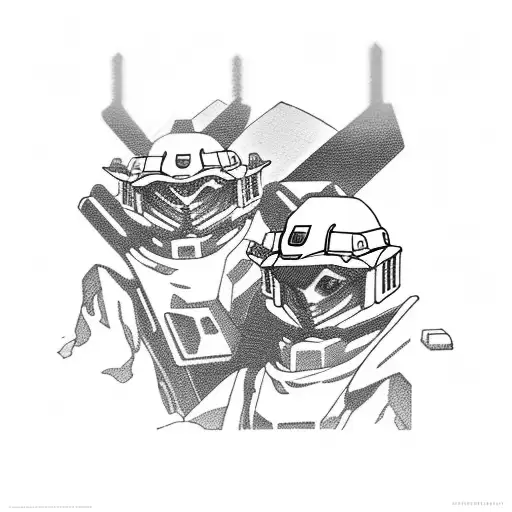 Gundam snowboarding tattoo design idea