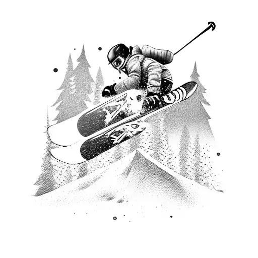 videogame snowboarding tattoo design idea