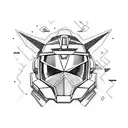 Gundam snowboarding tattoo design idea