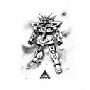 Gundam snowboarding tattoo design idea