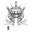 Gundam snowboarding tattoo design idea