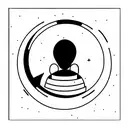  minimalist and fine line tattoo style of an astronaut sitting on a round moon below him tattoo design idea