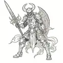 satanic knight tattoo design idea