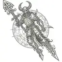 satanic knight tattoo design idea