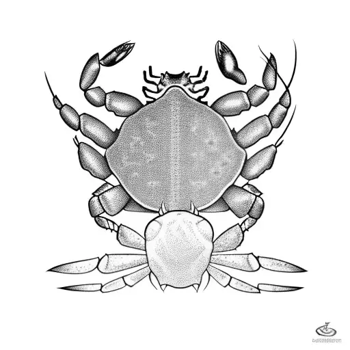 Combine elements of the Cancer zodiac sign with a traditional crab tattoo design, blending symbolism and artistry tattoo design idea