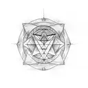 Three triangles in a pyramid format tattoo design idea