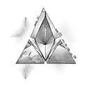 Three triangles in a pyramid format tattoo design idea