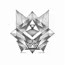 Triforce with patterns tattoo design idea