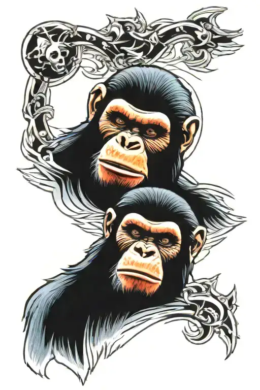 Planet of the apes Cesar tattoo design idea