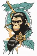 Planet of the apes Cesar tattoo design idea