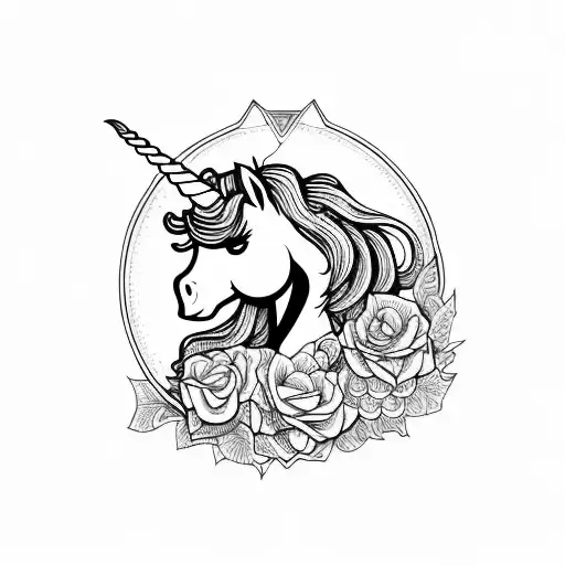 Unicorn tattoo design idea