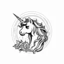 Unicorn tattoo design idea
