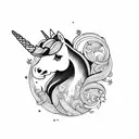 Unicorn tattoo design idea
