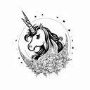 Unicorn tattoo design idea