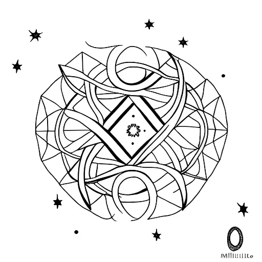 A minimalist tattoo of a starry night sky with a subtle scorpio symbol tattoo design idea