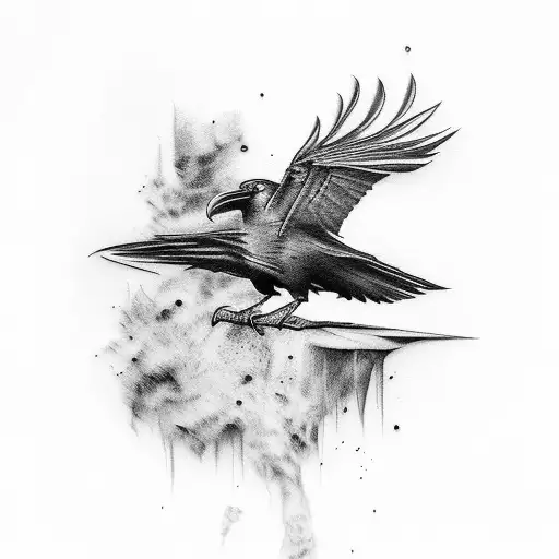 Raven tattoo design idea