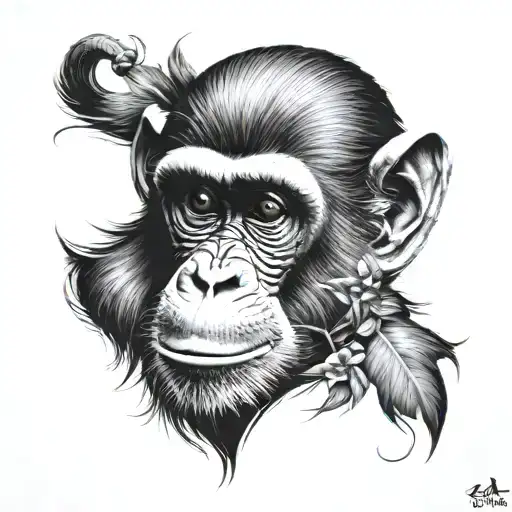 monkey tattoo design idea