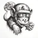 mini and mickey mouse tattoo design idea