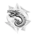 dragon coiled around phoenix tattoo design idea