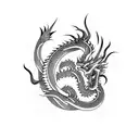 dragon coiled around phoenix tattoo design idea