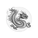 dragon coiled around phoenix tattoo design idea