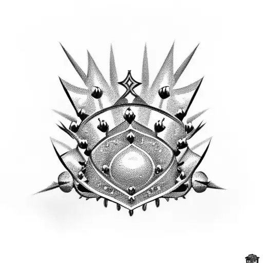 Crown of spikes of roses tattoo design idea