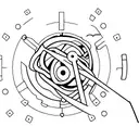 Stickman pushing cog tattoo design idea