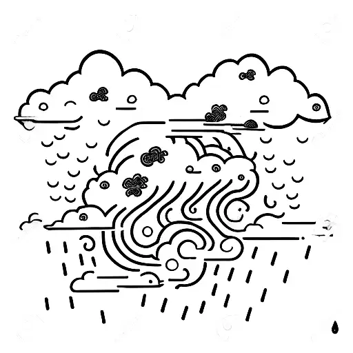 set fire to the rain, match on fire stormy cloud tattoo design idea