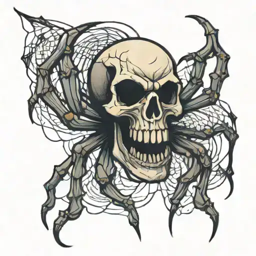 skull spider tattoo design idea