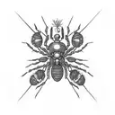 black spider with the abdomen being a compass tattoo design idea