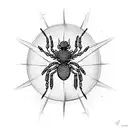 black spider with the abdomen being a compass tattoo design idea