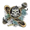 skate board tattoo design idea