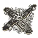 skate board tattoo design idea