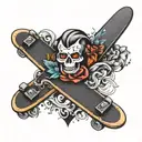 skate board tattoo design idea