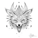 nine tails fox tattoo design idea