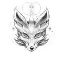 nine tails fox tattoo design idea