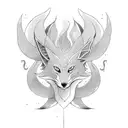nine tails fox tattoo design idea