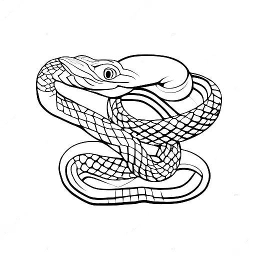Snake red tattoo design idea