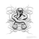 Snake red tattoo design idea
